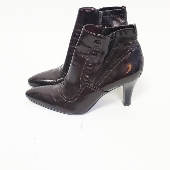 FRANCO SARTO Brown Pointed Toe Booties Size 7.5 - Picture 3 of 8